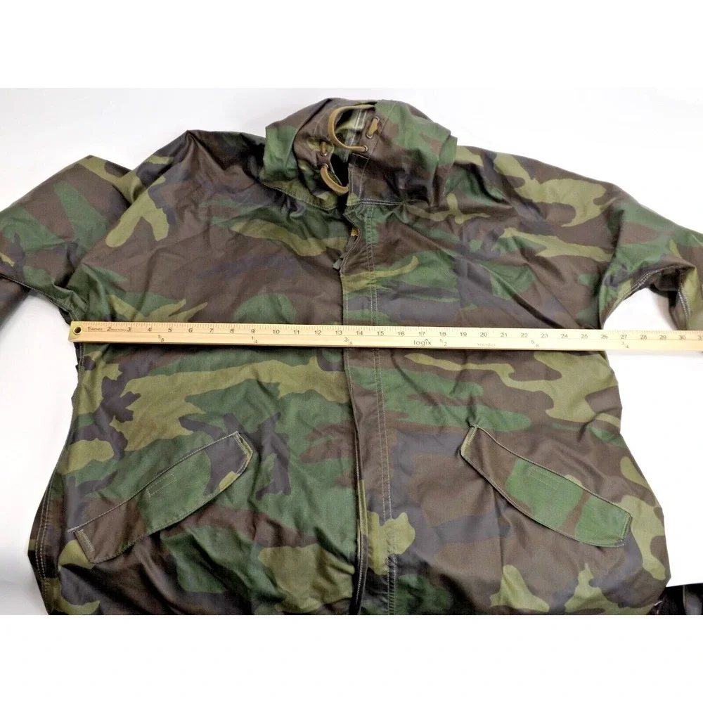 Vietnam Era Military Orc Indus.  Wet Weather Parka Rain Coat & Hood - Small-Med